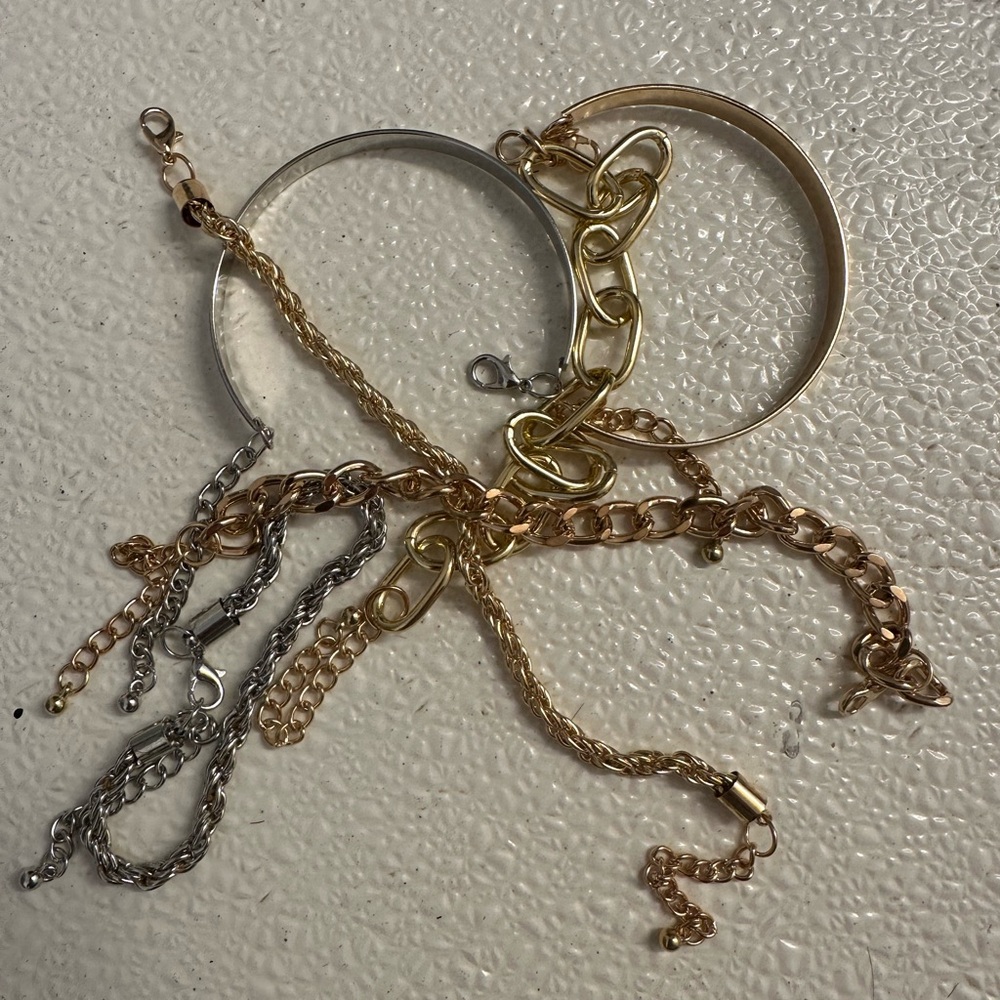 Elegant Gold and Silver Bracelet Set